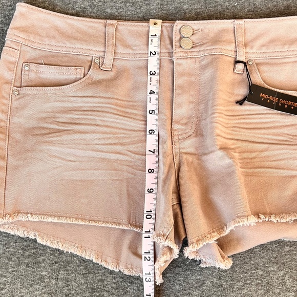 NWT Refuge Mid-rise Shortie Shorts Sz 10 Mauve 98% Cotton Micro Mini Y2K Style - Picture 6 of 8
